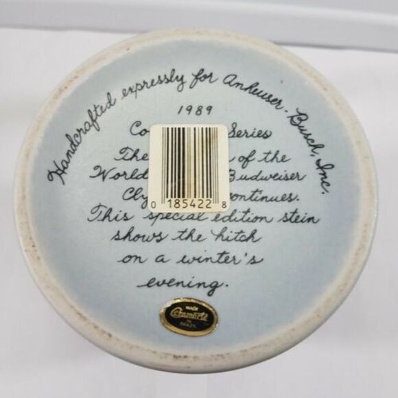 Anheuser Busch Budweiser Stein Beer Mug Bud Clydesdale 1989 Vintage Vtg - Picture 6 of 9